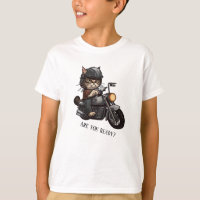 Cooles Cat Riding Motorrad Sind Sie bereit