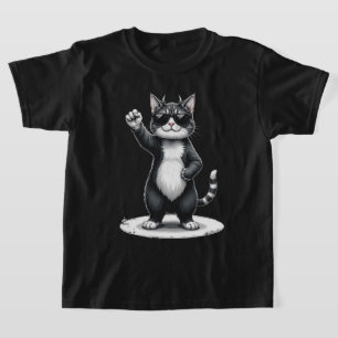 Cooles Cat Rock Dancer T-Shirt   Funny Animal Musi