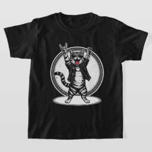 Cooles Cat Rock Dancer T-Shirt   Funny Animal Musi