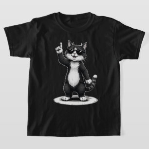 Cooles Cat Rock Dancer T-Shirt   Funny Animal Musi