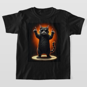 Cooles Cat Rock Dancer T-Shirt   Funny Animal Musi