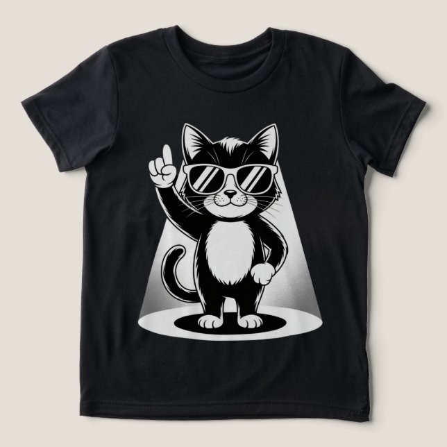 Cooles Cat Rock Dancer T-Shirt | Funny Animal Musi Tri-Blend Shirt (Design Vorderseite)