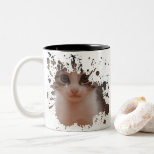 Cooles Chat-Design   Bestes Geschenk für Katzen Zweifarbige Tasse