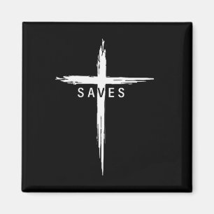 Cooles christliches Kreuz Jesus rettet Männer Frau Magnet