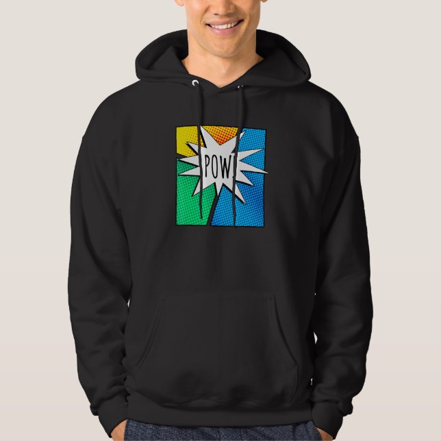 Cooles Comic Buch Farbenfrohe Schnürsenkel Hoodie (Vorderseite)