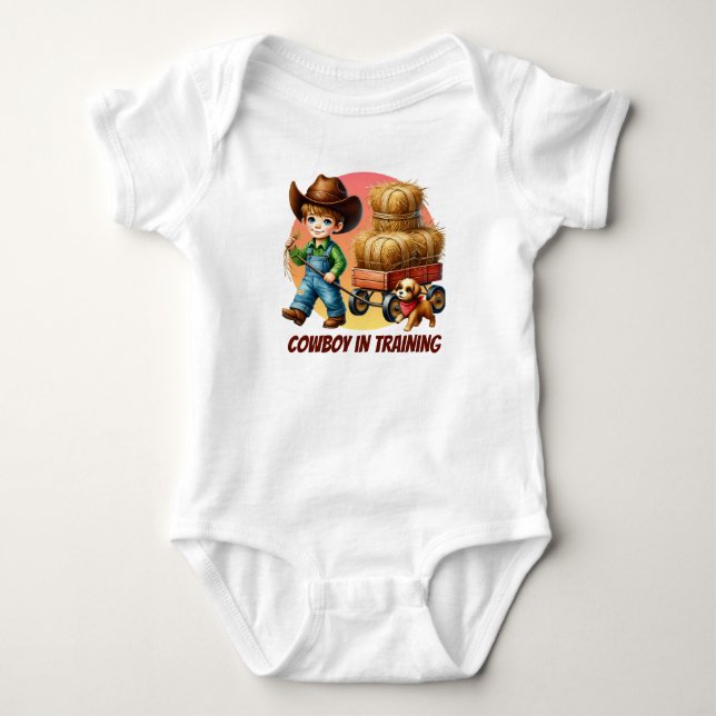 Cooles Cowboy-Training anpassbar Baby Strampler (Vorderseite)