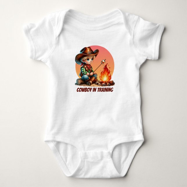 Cooles Cowboy-Training anpassbar Baby Strampler (Vorderseite)