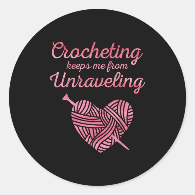 Cooles Crochet Lover Design für Damen Crocheting Runder Aufkleber (Vorderseite)