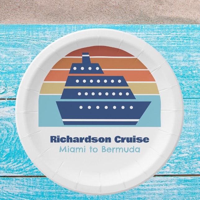Cooles Cruise Ship Sunset Personalisiert Beach Par Pappteller (Von Creator hochgeladen)