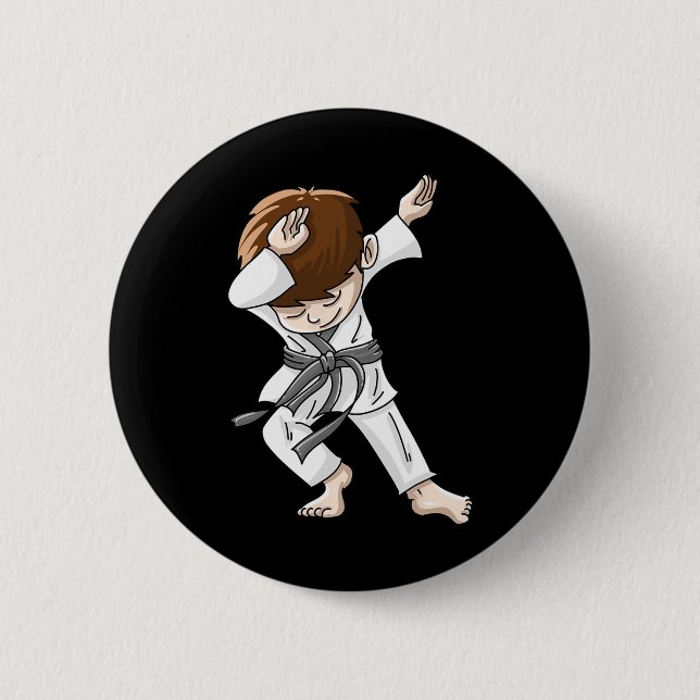 Cooles Dabbing Karate Boy Funny Angesagt-hop Judo  Button (Vorderseite)