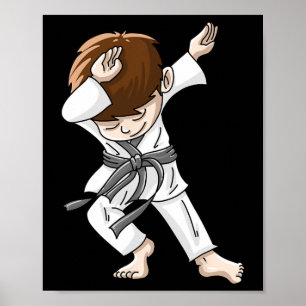Cooles Dabbing Karate Boy Funny Angesagt-hop Judo Poster