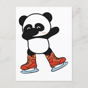 Cooles Dabbing Panda auf Eisschuhen des Skate Postkarte