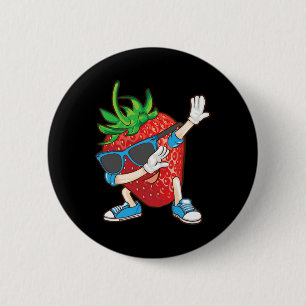 Cooles Dabbing Strawberry Funny Liebe Dancer Sweet Button