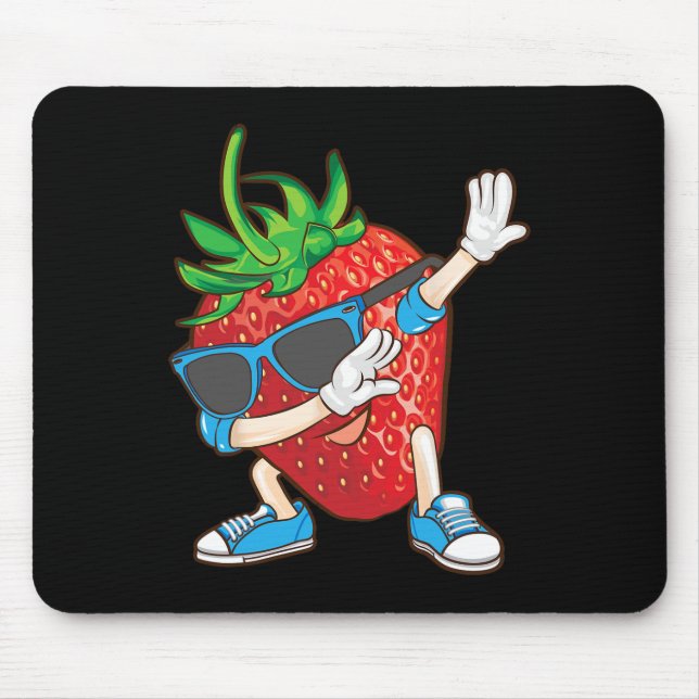 Cooles Dabbing Strawberry Funny Liebe Dancer Sweet Mousepad (Vorne)