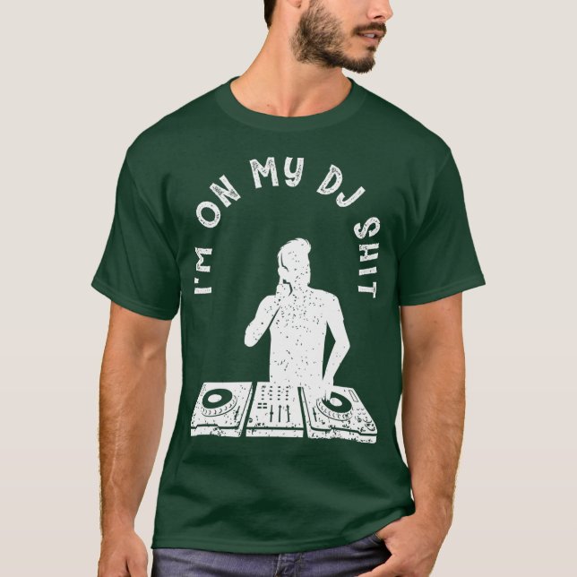 Cooles Deejay Image Disk Jockey Meme Mixer Headset T-Shirt (Vorderseite)