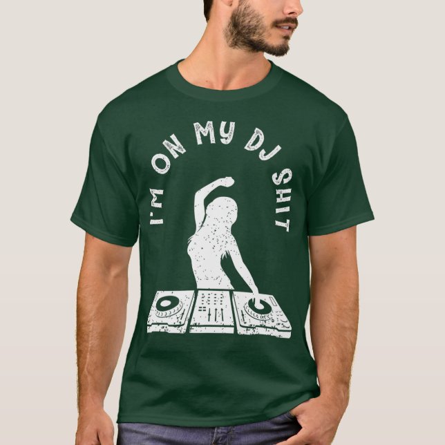 Cooles Deejay Image Disk Jockey Meme Mixer Headset T-Shirt (Vorderseite)