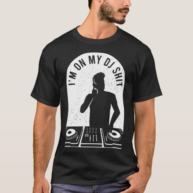 Cooles Deejay Image Disk Jockey Meme Mixer Headset T-Shirt (Vorderseite)