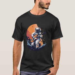 Cooles Design mit einem Astronauten, der Gitarre s T-Shirt