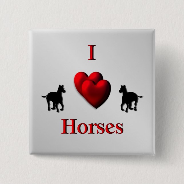 Cooles Design von Hörpferden Button (Vorderseite)