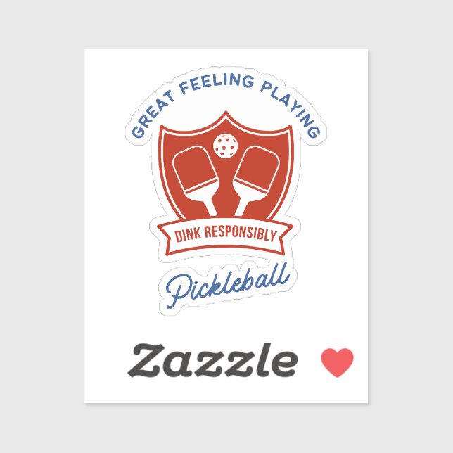 Cooles Design von Pickleball Aufkleber (Blatt)
