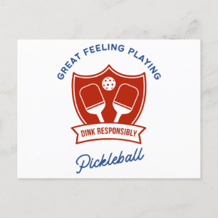 Cooles Design von Pickleball Postkarte
