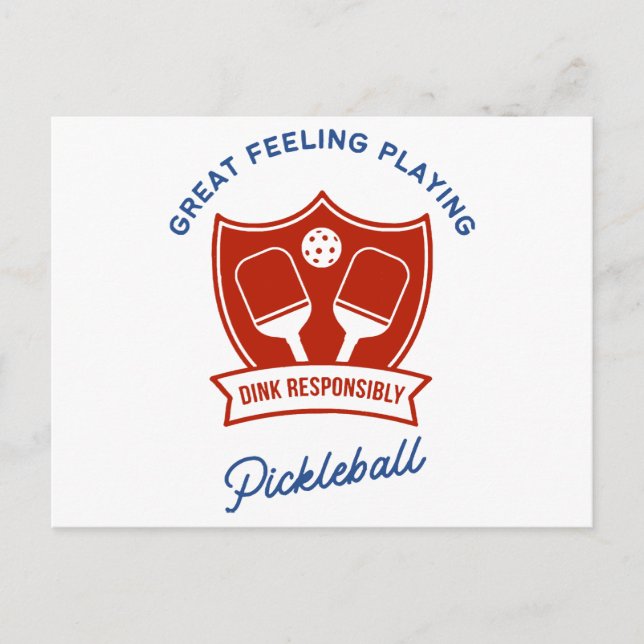 Cooles Design von Pickleball Postkarte (Vorderseite)