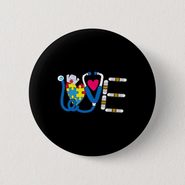 Cooles Design zum Tag der Autismusaufklärung  Button (Vorderseite)