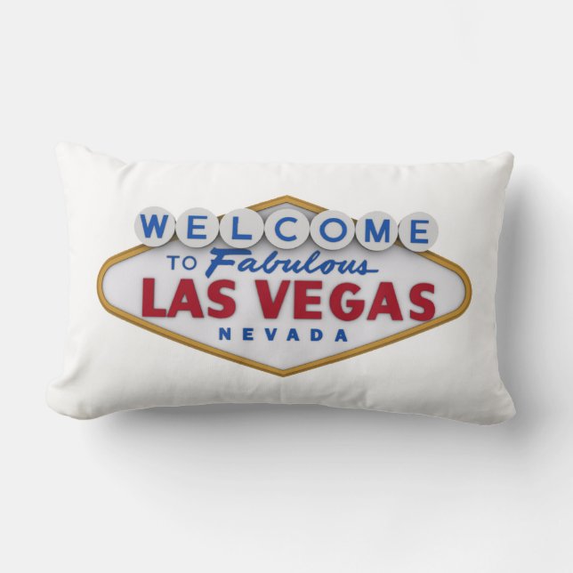 cooles Designerkissen willkommen in Las Vegas Lendenkissen (Vorderseite)
