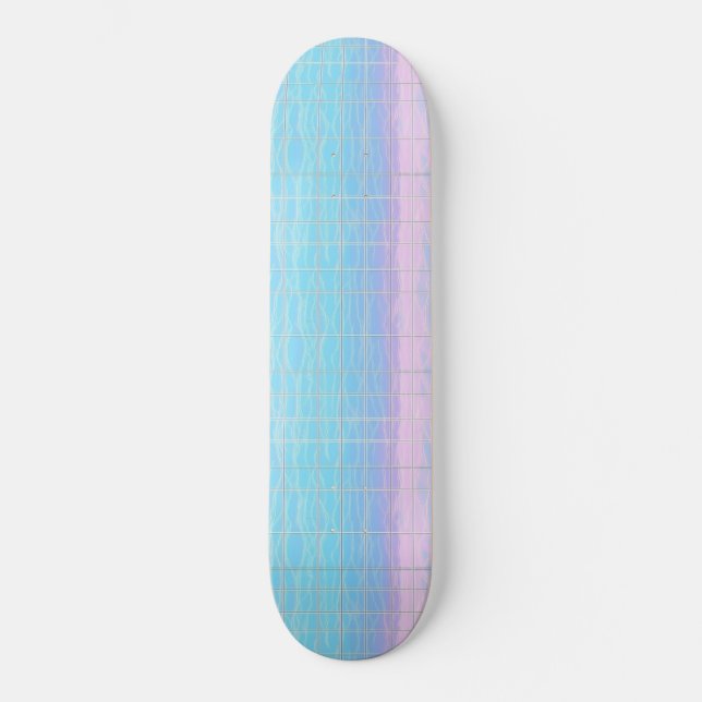 Cooles digitales Vaporwave-Poolcore-Muster in Rosa Skateboard (Vorderseite)