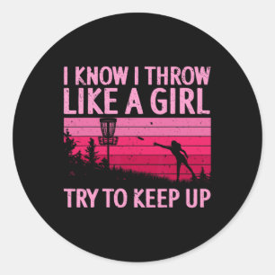 Cooles Disc-Golf-Design für Frauen Mädchen Disc Go Runder Aufkleber