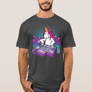 Cooles DJ-Shirt Einhorn-Shirts DJ-Plattenspieler-S T-Shirt