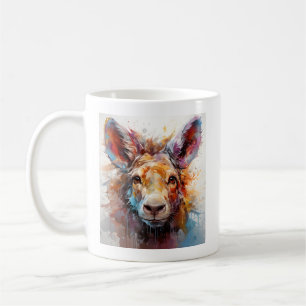 Cooles Donkey-Abstraktes Farb-Zuchtportrait Kaffeetasse