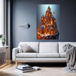 Cooles Dörfchen Gingerbrot   Art der AI Poster
