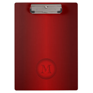 Cooles dunkelrotes Steigungs-Monogramm Klemmbrett