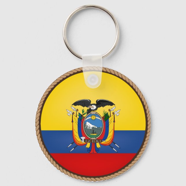 Cooles Ecuador-Flaggen-Siegel Schlüsselanhänger (Vorderseite)