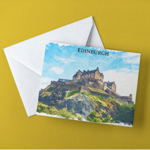 Cooles Edinburgh Schottisches Schloss Malerei Postkarte