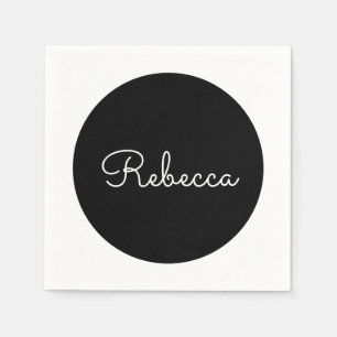 Cooles Editierbares Weißskript Retro-Modernes Desi Serviette