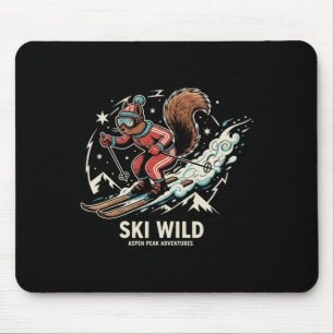 Cooles Eichhörnchen Schneeskidesign für Tierkinder Mousepad
