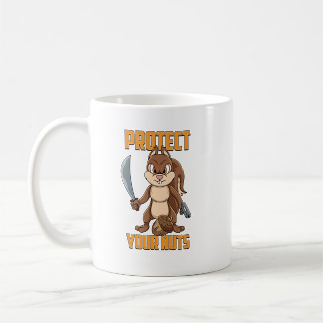 Cooles Eichhörnchen Schützen Ihre Nüsse Eichhörnch Kaffeetasse (Links)