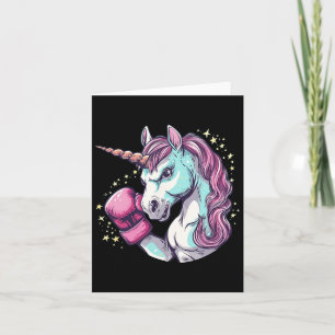 Cooles Einhorn-Gesichtskostüm mit lustigen Boxhand Karte