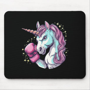 Cooles Einhorn-Gesichtskostüm mit lustigen Boxhand Mousepad