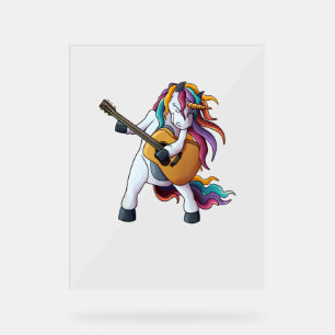 Cooles Einhorn Gitarre spielen _ Funny Animal Guit Acrylschild