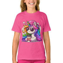 Cooles Einhorn mit Sonnenbrille und Kaffee