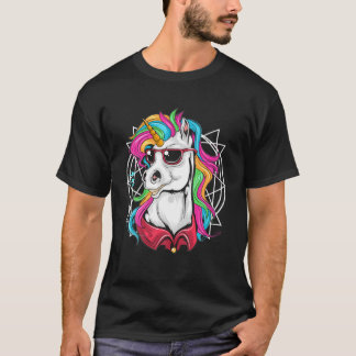 Cooles Einhorn Regenbogen Kühle Farben T-Shirt