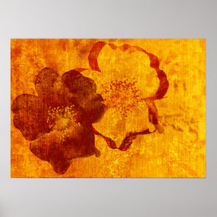 Cooles, einzigartiges Kunstdesign in Rot-Gelb Poster