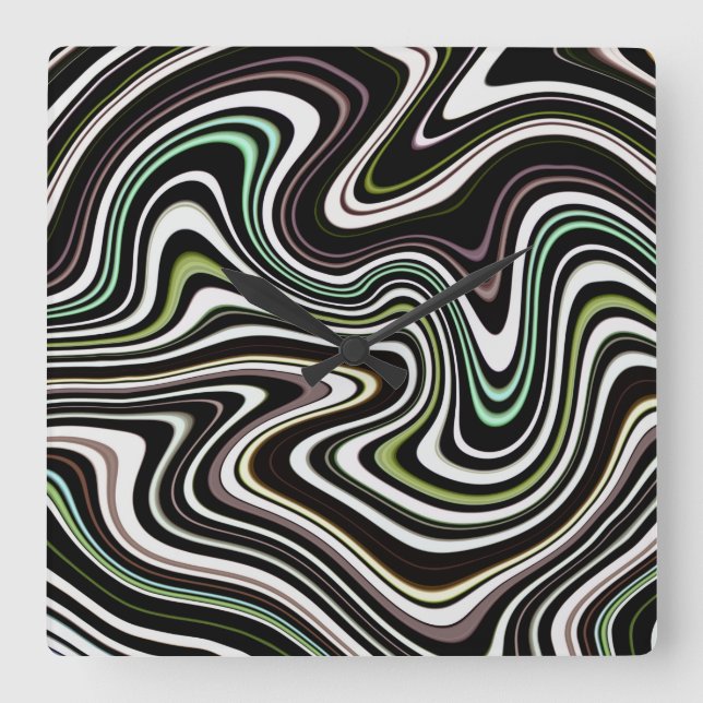 Cooles einzigartiges Muster Quadratische Wanduhr (Vorderseite)