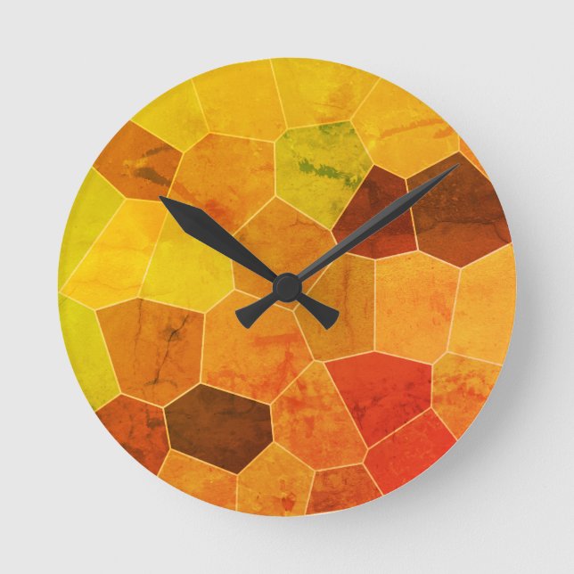 Cooles einzigartiges rustikales Muster Runde Wanduhr (Vorderseite)