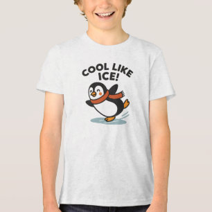 Cooles Eis Skating Pinguin Design Tri-Blend Shirt
