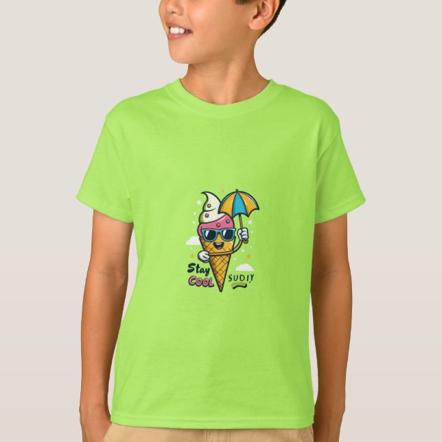 Cooles Eiscreme-Kon-Zeichen T-Shirt (Vorderseite)