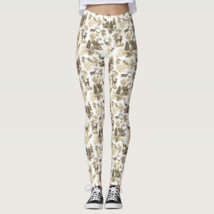 Cooles elegantes Beige Deer French Toile Leggings